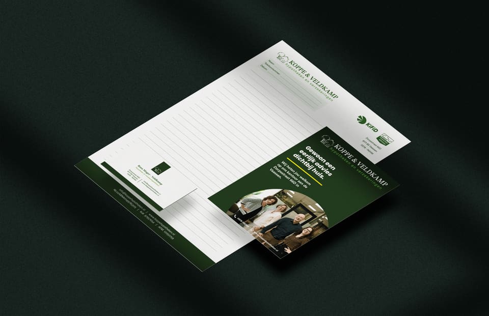 Briefpapier en visitekaartjes van Koppe & Veldkamp