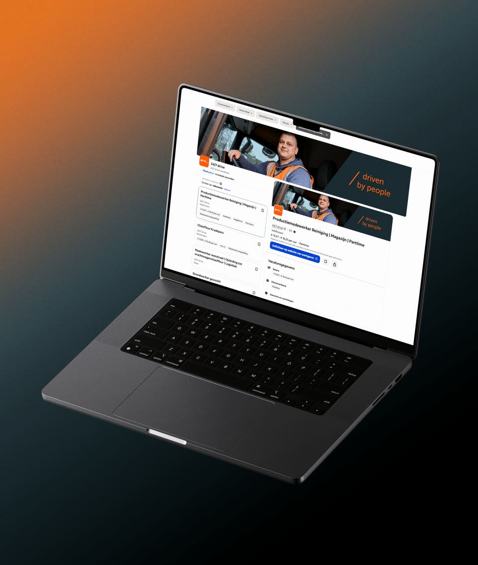 Website van 24/7 Drive op een laptop
