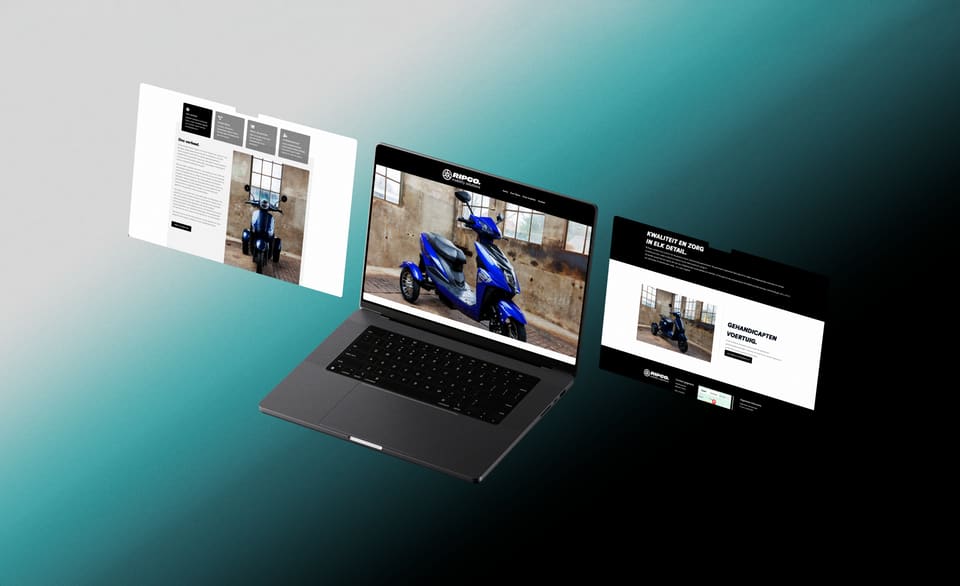 Website van Ripco. op een laptop