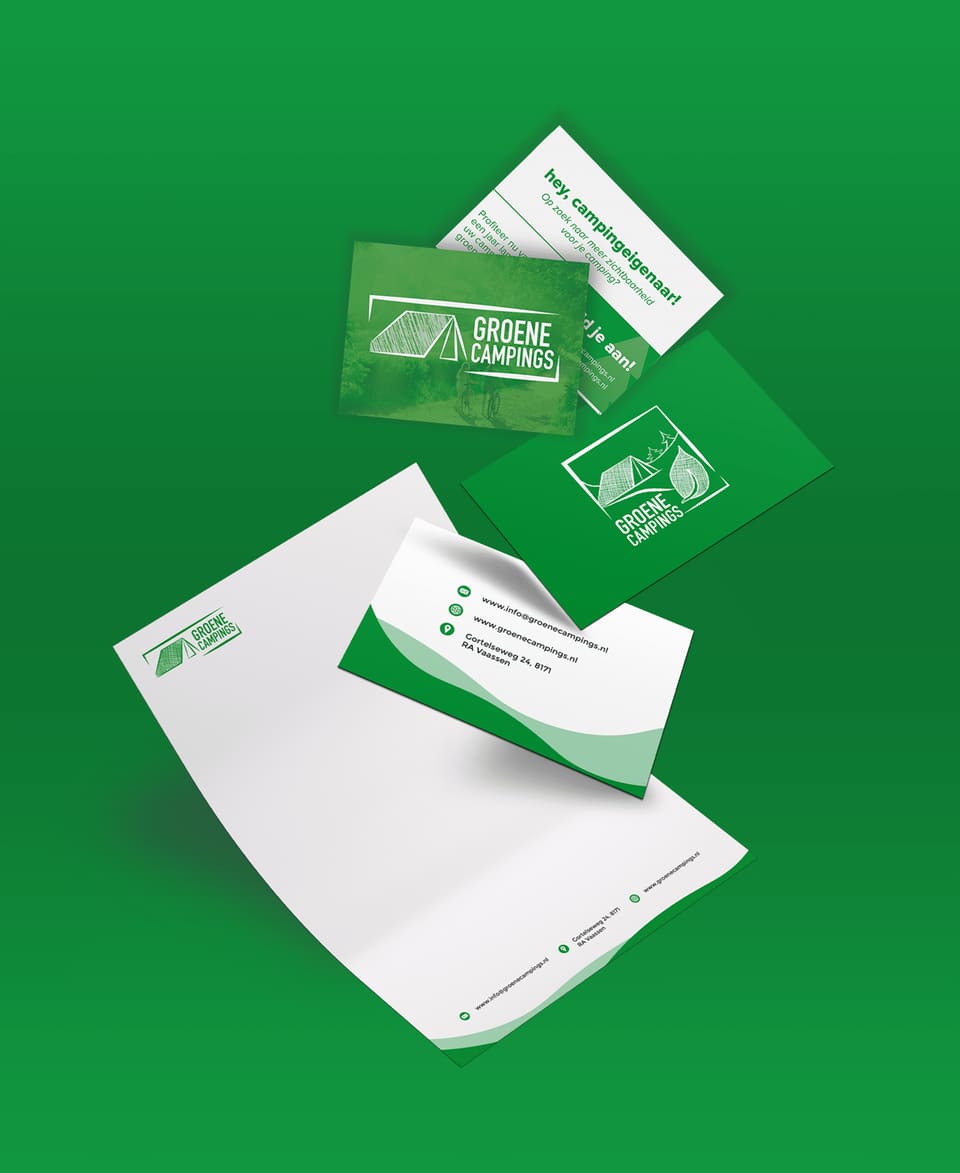 Lichtbak met de campagne van Groene Campings