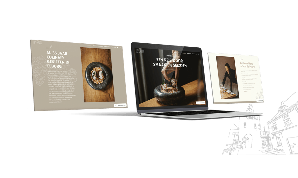 Website van Achter de Poorte op verschillende schermen
