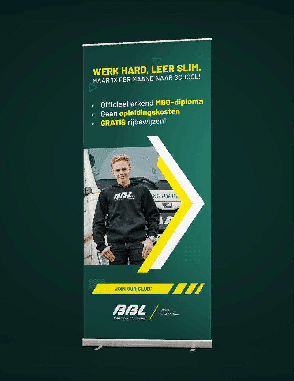 Roll-up banner van BBL-TL