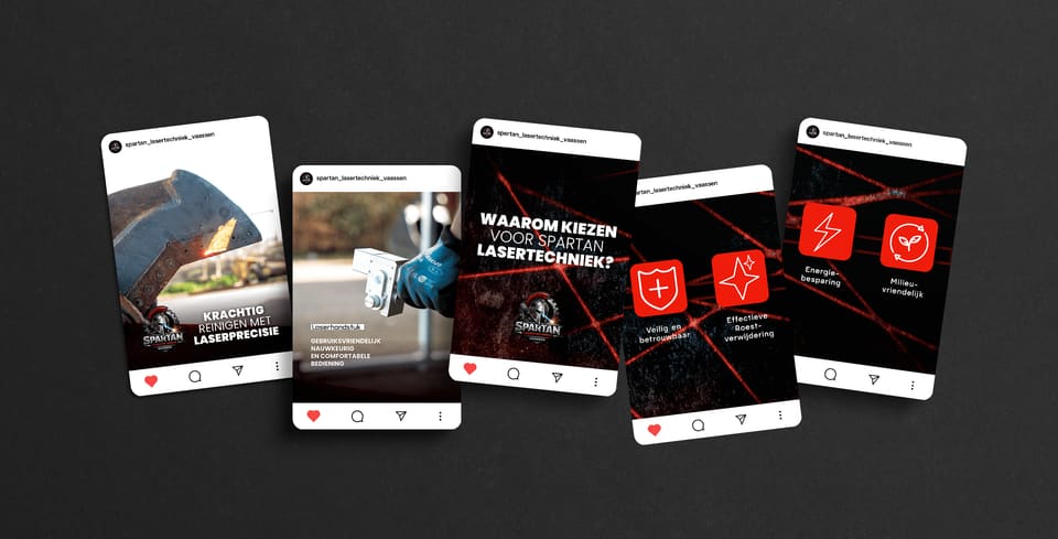 Instagram van Spartan Lasertechniek op een telefoon